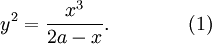 y^2=\frac{x^3}{2a-x}.\qquad\qquad(1)