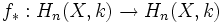 f_*:H_n(X,k)\to H_n(X,k)