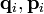 \mathbf{q}_i, \mathbf{p}_i