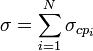 \sigma = \sum_{i=1}^{N}\sigma_{cp_i}