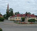 Raahe church and statue.jpg