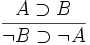 \frac{A \supset B}{\neg B \supset \neg A}
