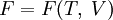 F=F(T,\;V)