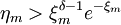\eta_m &amp;gt; \xi_m^{\delta - 1} e^{-\xi_m}
