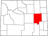 Map of Wyoming highlighting Converse County.svg