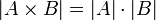 |A\times B|=|A|\cdot |B|