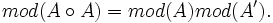 mod (A\circ A)= mod(A) mod(A').