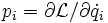  p_i = \partial {\mathcal L}/\partial \dot{q}_i