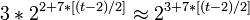3*2^{2+7*[(t-2)/2]}\approx2^{3+7*[(t-2)/2]}