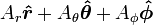 A_r\boldsymbol{\hat r} + A_\theta\boldsymbol{\hat \theta} + A_\phi\boldsymbol{\hat \phi}