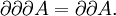 \partial \partial \partial A = \partial \partial A.