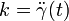 k=\ddot\gamma(t)