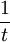 \frac{1}{t}\,
