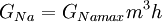 ~G_{Na} = G_{Na max} m^3h