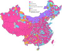 Map of China's county-level divisions
