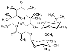 Clarithromycin structure.svg