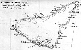 Историческая карта атолла на немецком языке (1881 год)