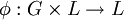 \phi:G\times L \to L