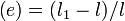 \left({e}\right) = (l_1 - l)/l