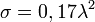 ~\sigma = 0,17\lambda^2