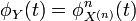 \phi_Y(t) = \phi^n_{X^{(n)}}(t)