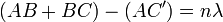 (AB+BC) - (AC') = n\lambda \,