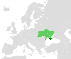 Крым на карте Европы