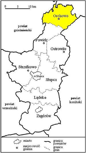 Гмина Орхово на карте