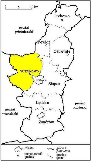 Гмина Стшалково на карте
