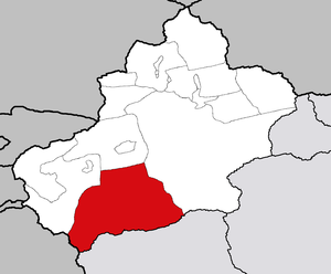 Хотан на карте
