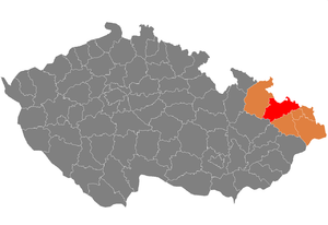 Район Опава на карте