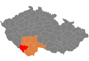 Район Прахатице на карте