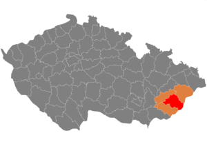 Район Злин на карте