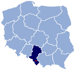 Гмина Истебна, карта