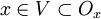 x \in V \subset O_x