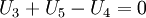 U_3+U_5-U_4=0~