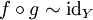f\circ g\sim\operatorname{id}_Y