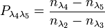 P_{{\lambda_4}{\lambda_5}}=\frac{n_{\lambda_4} - n_{\lambda_5}}{n_{\lambda_2} - n_{\lambda_3}}