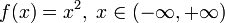 f(x)=x^2,\; x\in (-\infty,+\infty)