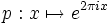 p:x\mapsto e^{2\pi i x}