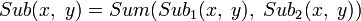 Sub(x,\;y)=Sum(Sub_1(x,\;y),\; Sub_2(x,\;y))