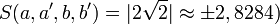S(a,a',b,b') = |2 \sqrt {2}| \approx \pm 2,8284 )