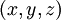\! ( x , y , z )