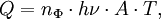 Q=n_\Phi\cdot h\nu\cdot A\cdot T,