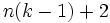 \,\!n(k-1)+2
