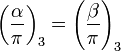 \left(\frac{\alpha}{\pi}\right)_3= \left(\frac{\beta}{\pi}\right)_3