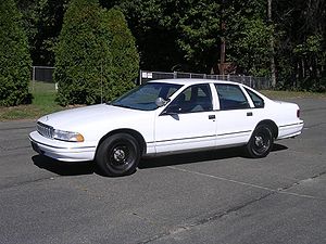 1991 Caprice Classic. The skirted rear fender detail (partially covering the rear wheel) was dropped in 1993