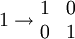 1 \rightarrow \begin{matrix} 1 &amp;amp; 0 \\ 0 &amp;amp; 1 \end{matrix} 