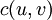 \,c(u,v)