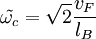 \tilde{\omega_c}=\sqrt{2}\frac{v_F}{l_B}
